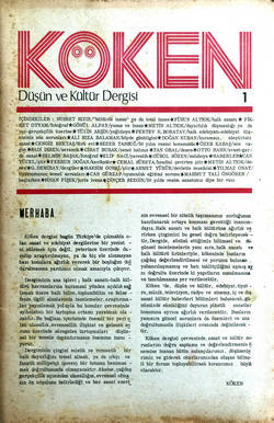 Köken; Mart/1974; Sayı: 1